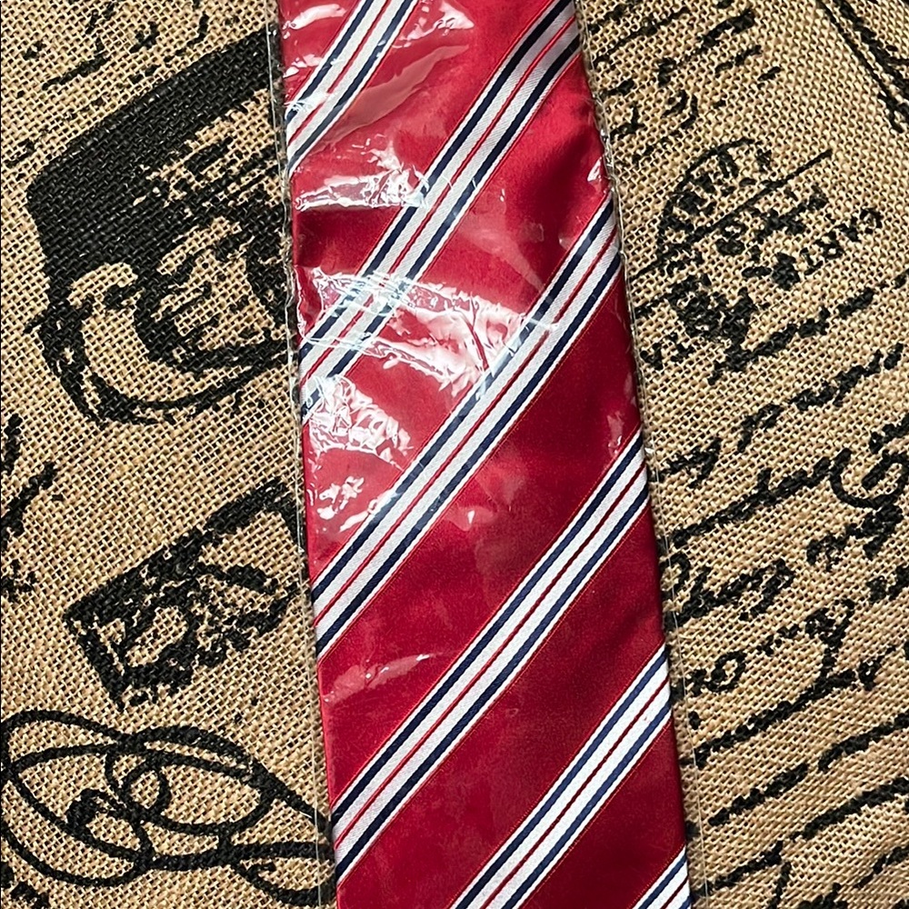 New Paul Malone Classic Red Striped Tie